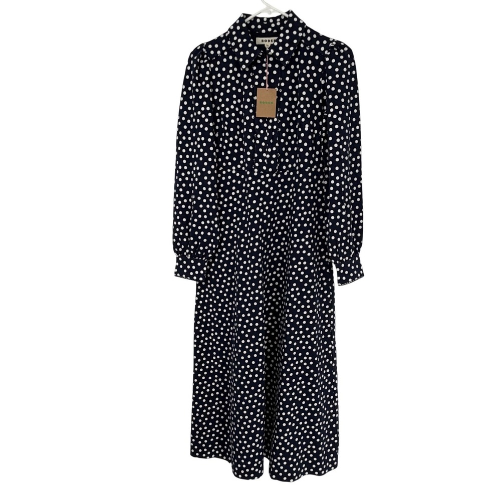 NWT Boden Blue Pip Zip-Up Ponte Midi Dress US 4R Parisian Chic Retro